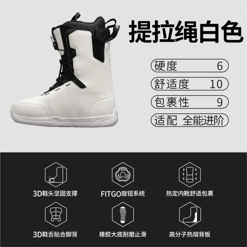 Botas de Snowboard de Calzado Rápido para Mujer y Hombre, Botas de Esquí con Doble Hebilla Grabada, Equipo de Snowboard