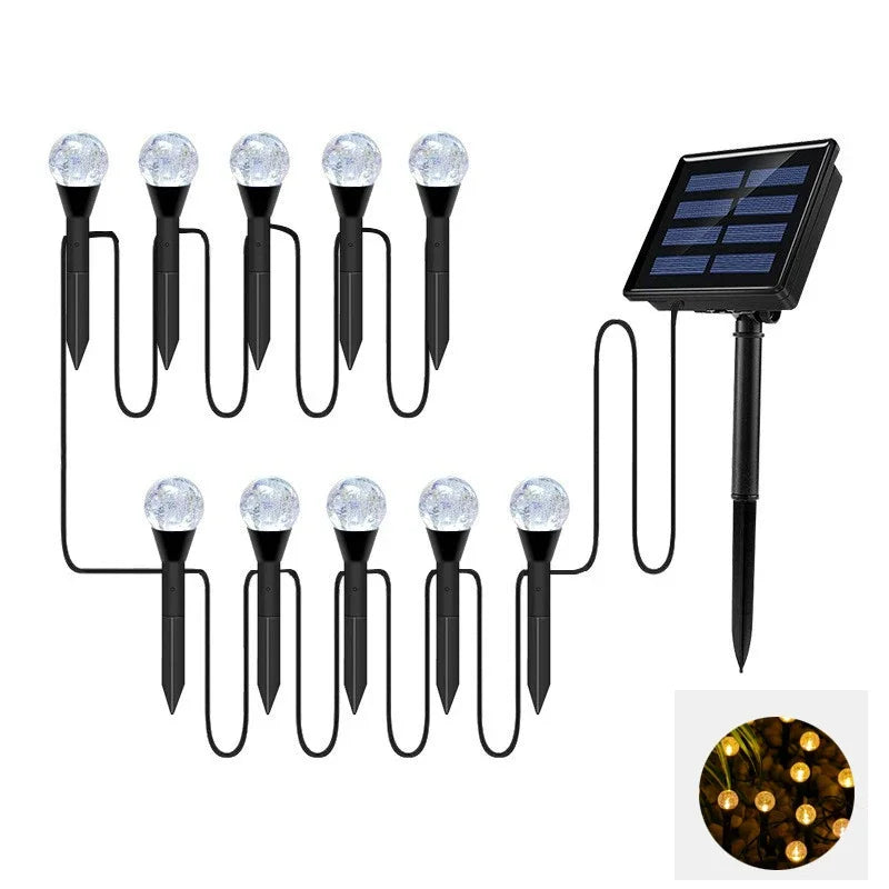 Nueva lámpara solar LED de bolas de burbujas para césped, decoración de festivales al aire libre, luz de ambiente, impermeable, para insertar en el suelo del patio