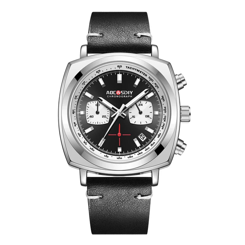 Reloj de cuarzo cuadrado para hombre 2026, multifuncional, con cronógrafo, tres subesferas, seis manecillas, resistente al agua, Relogio Masculino