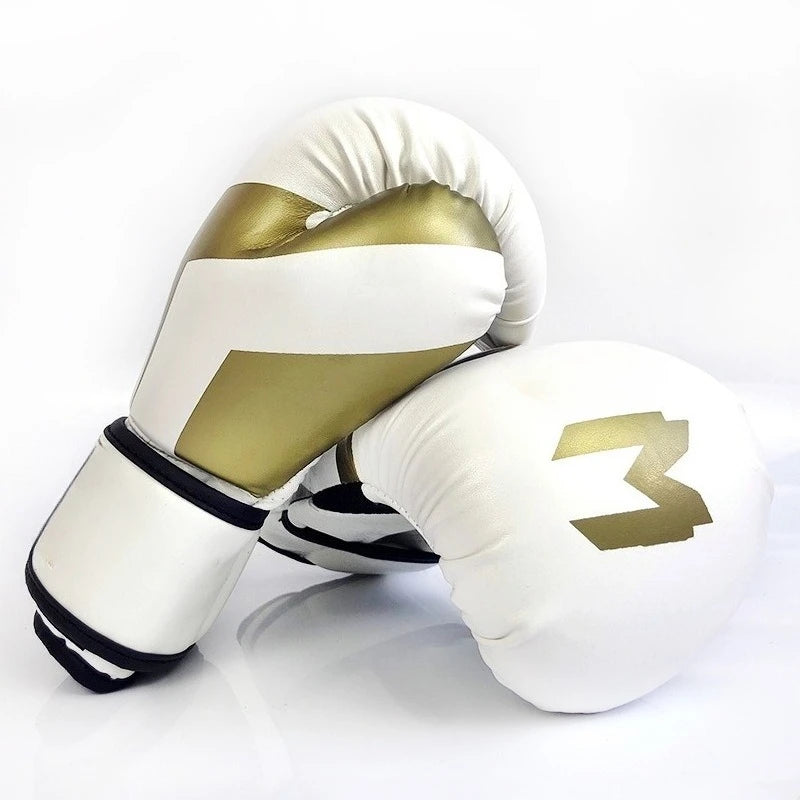 Guantes de boxeo transpirables y resistentes al desgaste de cuero PU de alta calidad para entrenamiento Sanda, guantes de combate protectores gruesos