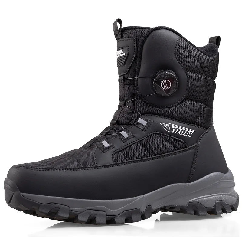 Botas de Nieve Cálidas para Hombre, Botas de Algodón Grueso, Impermeables y Antideslizantes para Esquí al Aire Libre