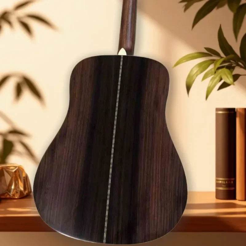 Guitarra acústica de 4 pulgadas, modelo D28, con tapa de abeto macizo y fondo y laterales de palo de rosa, ideal para guitarristas principiantes e intermedios.