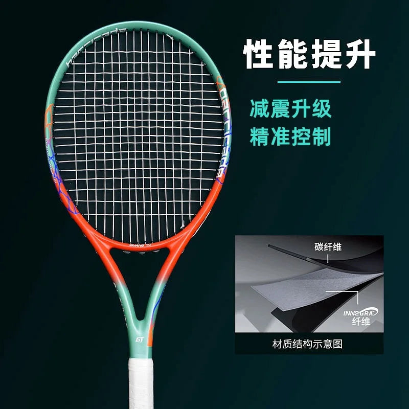 Raqueta de Tenis de Carbono Completo para Adultos, Raqueta de Tenis de Competición, Alto Rebote, Unisex, Entrenamiento Profesional, Individual