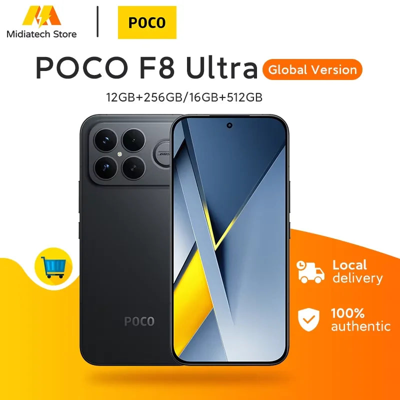 Versión Global Smartphone POCO F8 Ultra Snapdragon 8 Elite Gen 5 Pantalla AMOLED de 6.9" 120Hz Batería de 6500mAh 100W Teléfono POCO