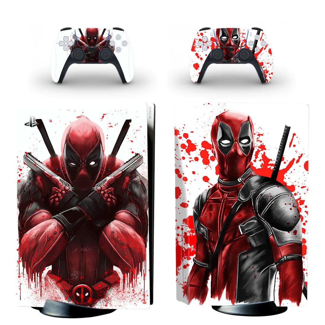 Adhesivo de película Spider para PS5 edición disco, funda protectora para consola y 2 mandos, vinilo para PS5 edición disco