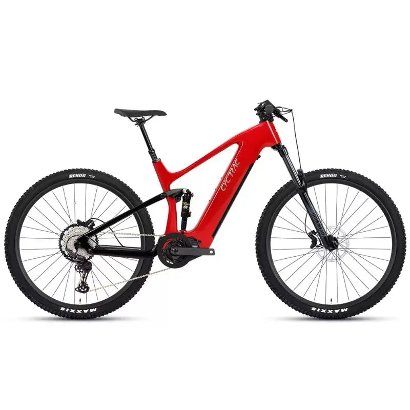 Bicicleta de montaña eléctrica todoterreno de alta potencia, 48V 500W, motor central de 12 velocidades, batería de litio integrada de 15AH 720Wh, cuadro de fibra de carbono