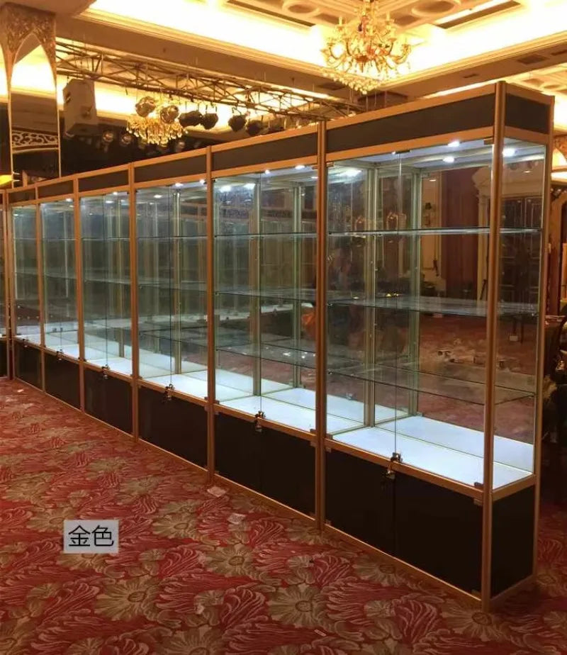 Escaparate de lujo para perfumes, vitrina de cristal para centro comercial boutique, vitrina para minoristas con luz LED