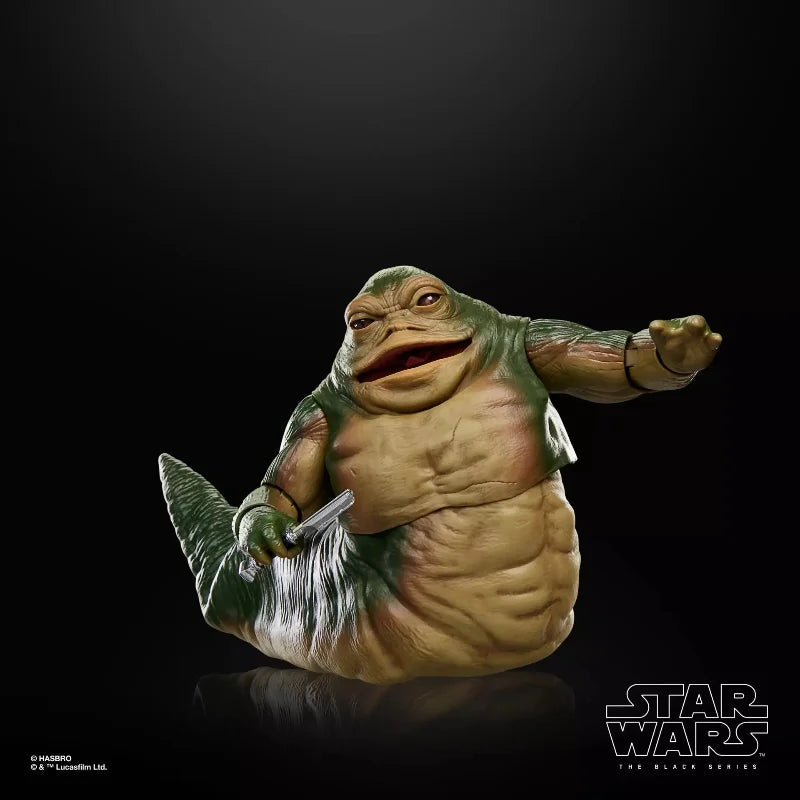 Figura de acción articulada Rotta the Hutt con arma; piel marrón y traje verde