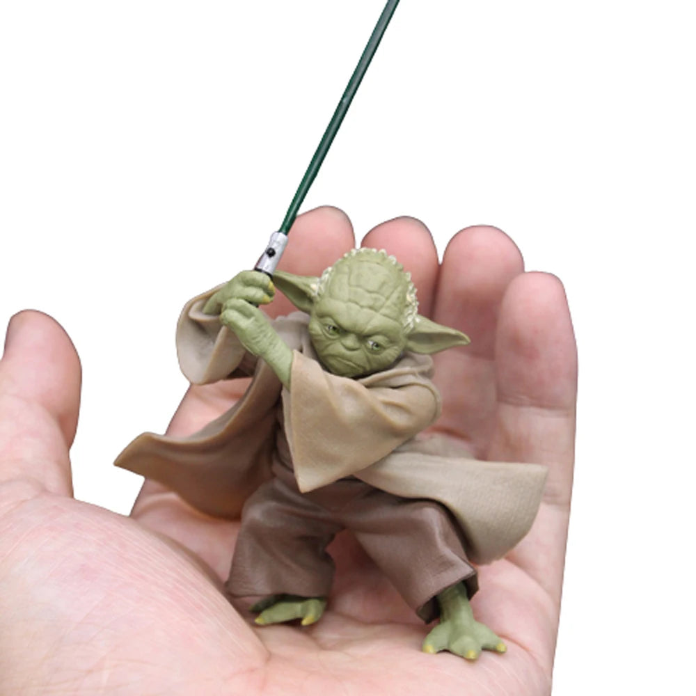 Figura de acción de juguete de 13 cm de plástico de Star Wars, Mandalorian, Maestro YODA con espada