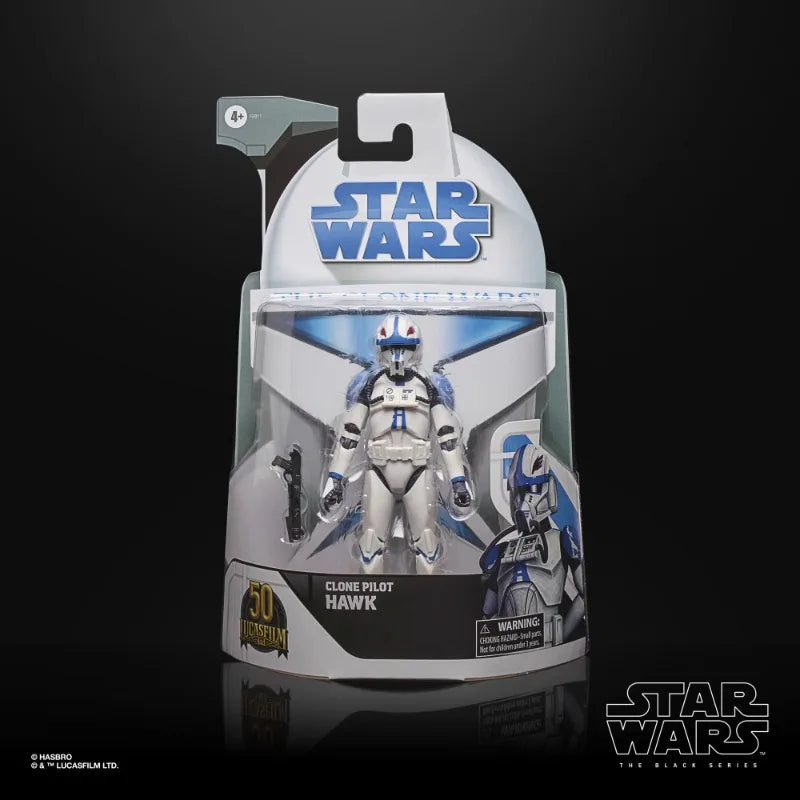 Hasbro The Black Series Clonme Pilot Hawk Star Wars The Clone Wars 6 Pulgadas Figura de Acción Original Modelo Juguete Regalo Colección