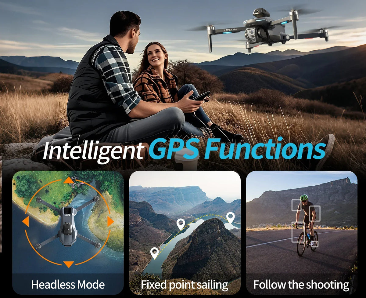 Original XT606 MAX GPS Dron 4k Profesional con Cámara HD 8K FPV y Pantalla Dron con Evitación de Obstáculos 360° Quadcopter Juguetes Dron