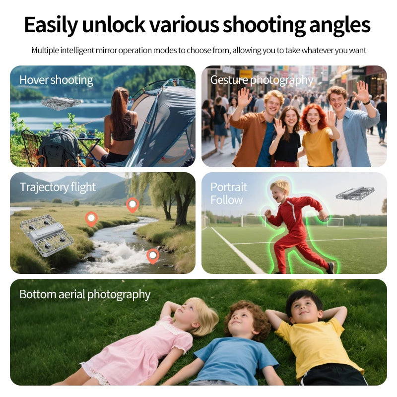 Dron plegable RC Quadcopter Original S161 MAX sin escobillas con foto y vídeo por gestos, seguimiento humanoide, modo sin cabeza