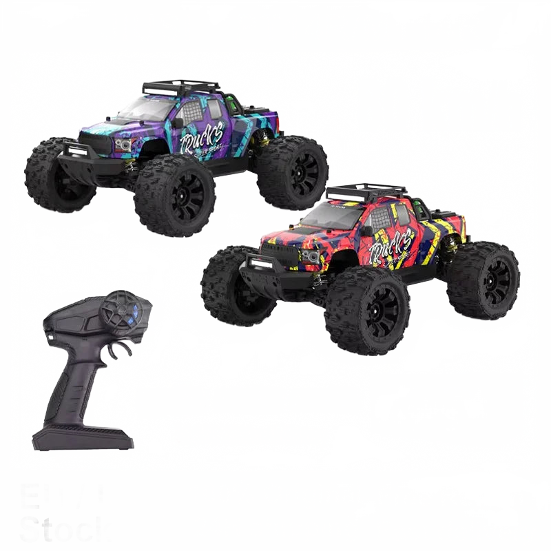Camiones RC todoterreno 1/14 con control remoto, baterías y caja de accesorios