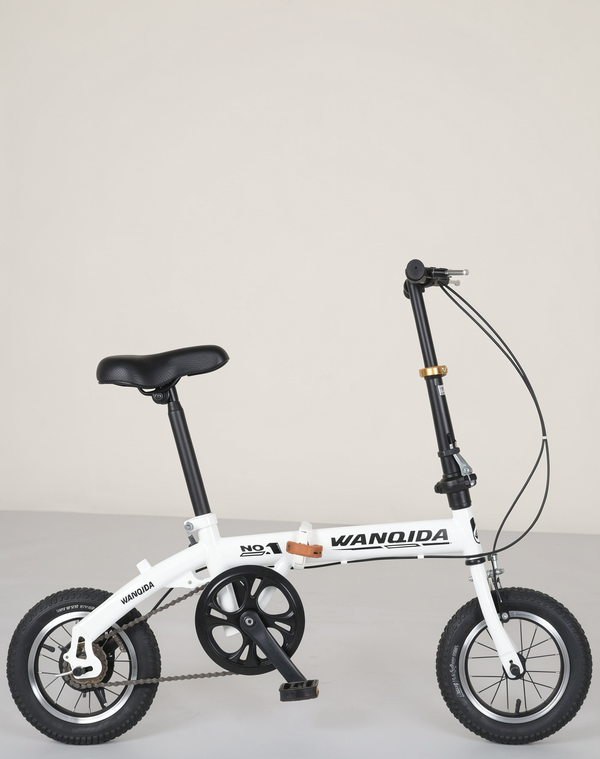 Bicicleta plegable, bicicleta pequeña de 12 pulgadas para niños y niñas, portátil y ultraligera con transmisión de frenos de disco